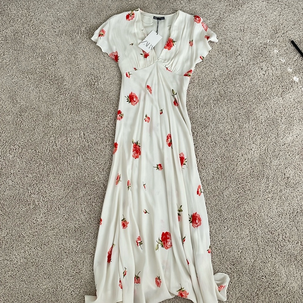 Zara floral mid length dress